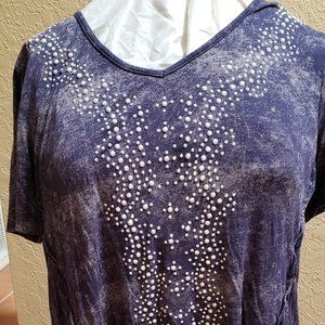 Vocal, Blue , Mineral/acid washed, Bedazzled top Size 1XL